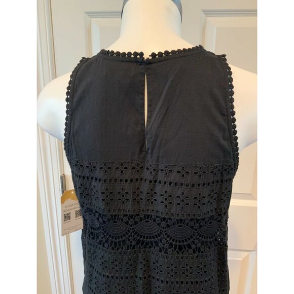 Joie Black Eyelet Lace Sleeveless Shift Dress, Size XS (US) - Picture 6 of 7